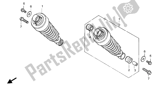 All parts for the Rear Cushion of the Honda VF 750C 1996