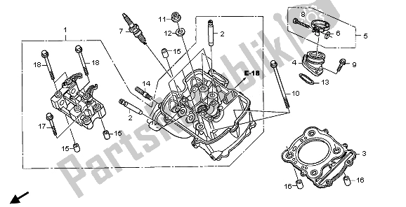 All parts for the Front Cylinder Head of the Honda XL 700 VA Transalp 2009