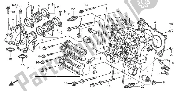 All parts for the Cylinder Head of the Honda FJS 600D 2005