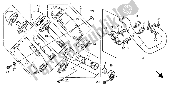 All parts for the Exhaust Muffler of the Honda CRF 450R 2009