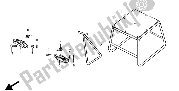 All parts for the Stand & Step of the Honda CR 80R SW 2002