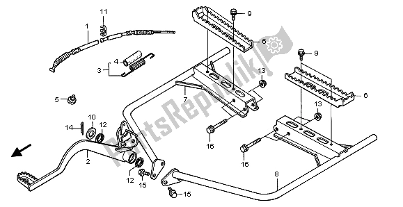 All parts for the Step of the Honda TRX 450 FE Fourtrax Foreman ES 2002