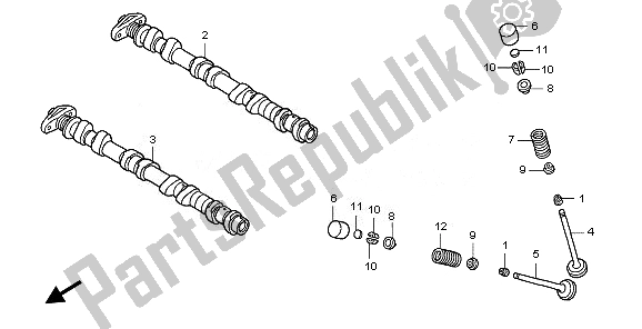 All parts for the Camshaft & Valve of the Honda CBF 600S 2008