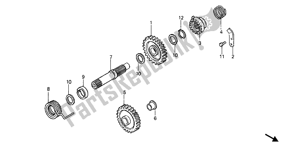 Todas las partes para Husillo De Arranque de Honda CR 500R 1 1993