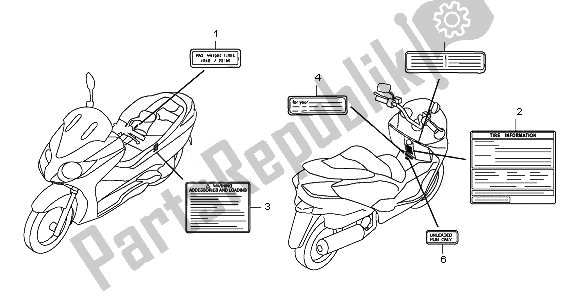 Todas as partes de Etiqueta De Cuidado do Honda NSS 250S 2011