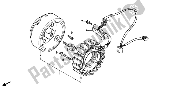 Toutes les pièces pour le Générateur du Honda PC 800 1990