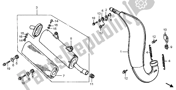 Alle onderdelen voor de Expansiekamer van de Honda CR 125R 1998