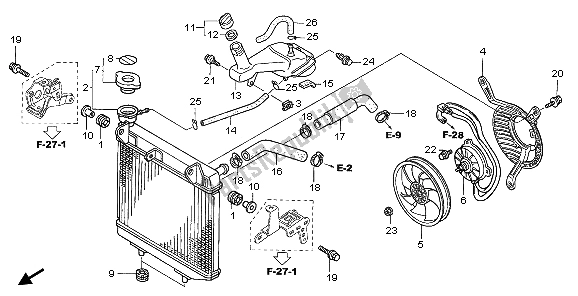 Tutte le parti per il Termosifone del Honda TRX 450 ER 2007