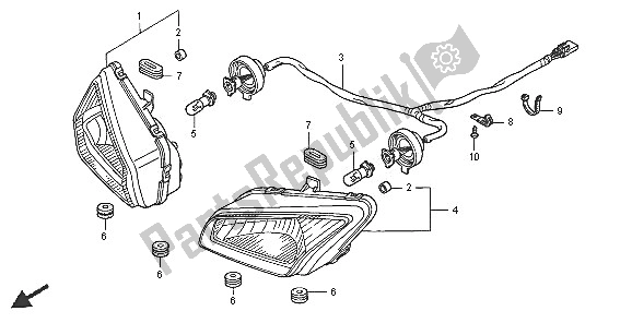 Todas las partes para Faro de Honda TRX 400 FA Fourtrax Rancher AT 2005