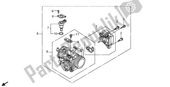 All parts for the Throttle Body of the Honda VT 750C 2009