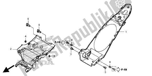 All parts for the Rear Fender of the Honda NC 700 SA 2012