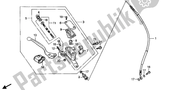 Todas las partes para Fr. Cilindro Maestro Del Freno de Honda CR 80R 1990