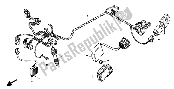 Todas as partes de Chicote De Fios do Honda CRF 250X 2004