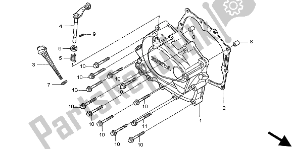 All parts for the Right Crankcase Cover of the Honda CLR 125 1998