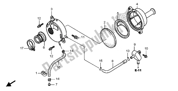 All parts for the Air Cleaner of the Honda CRF 70F 2010