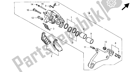 Todas las partes para Pinza De Freno Trasero de Honda ST 1100 2000