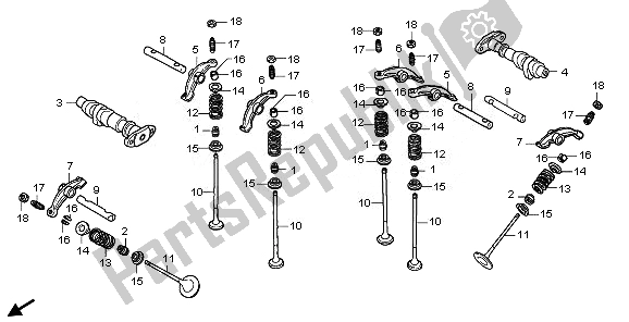 All parts for the Camshaft of the Honda VT 750 CA 2008