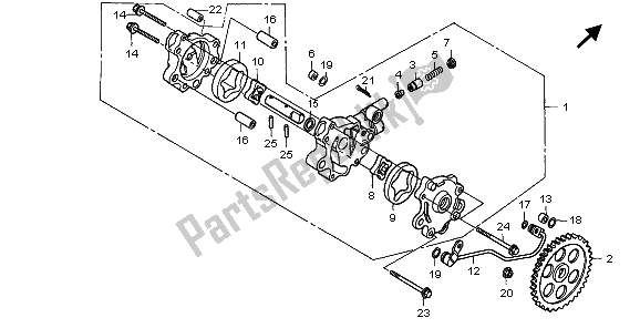 All parts for the Oil Pump of the Honda FMX 650 2006