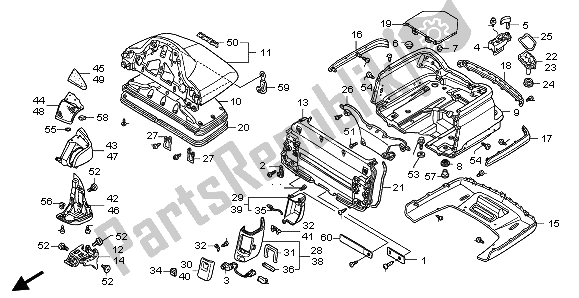 Alle onderdelen voor de Kofferbak van de Honda GL 1800 2009