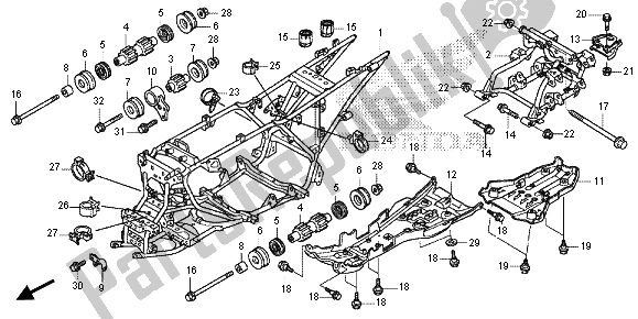 Tutte le parti per il Corpo Del Telaio del Honda TRX 420 FA Fourtrax Rancher AT 2013