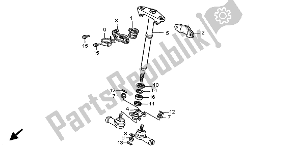 All parts for the Steering Shaft of the Honda TRX 450 ES Foreman 2001