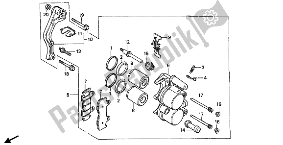 Tutte le parti per il Pinza Freno Anteriore del Honda CR 125R 1985