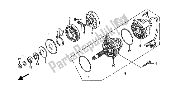 All parts for the Generator of the Honda ST 1100A 1994