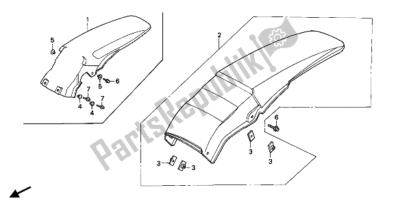 Todas las partes para Guardabarros Trasero de Honda CR 250R 1992