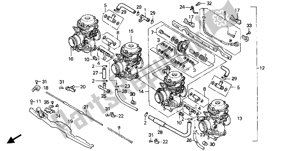 Todas las partes para Carburador (montaje) de Honda CBR 1000F 1991