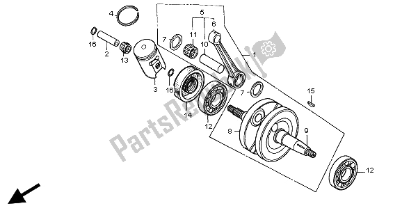 All parts for the Crankshaft & Piston of the Honda CR 80R SW 2002