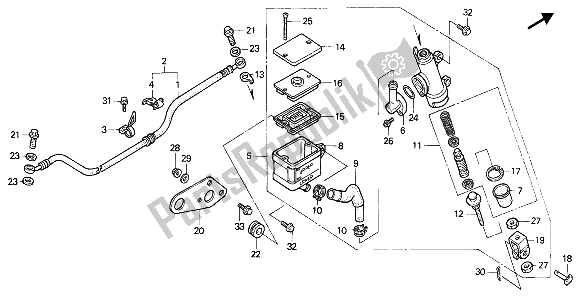 Tutte le parti per il Pompa Freno Posteriore del Honda NX 650 1988