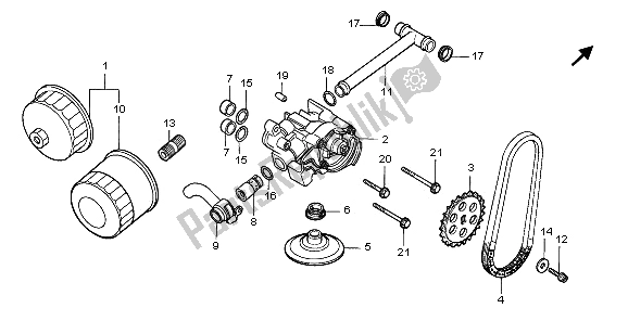 All parts for the Oil Filter & Oil Pump of the Honda NTV 650 1995