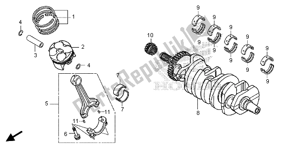 All parts for the Crankshaft & Piston of the Honda CBR 600 RA 2013