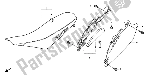 All parts for the Seat & Side Cover of the Honda CRF 250R 2013