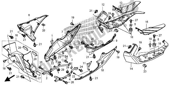 Tutte le parti per il Sotto Il Cappuccio del Honda NC 700D 2012
