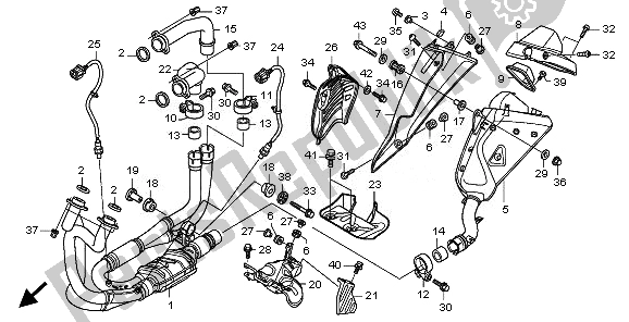 All parts for the Exhaust Muffler of the Honda VFR 1200 FA 2010