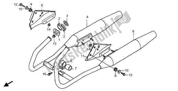 All parts for the Exhaust Muffler of the Honda CMX 250C 1997