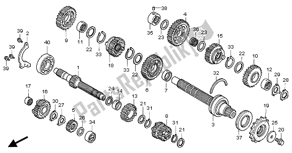 All parts for the Transmission of the Honda VFR 800 FI 2001