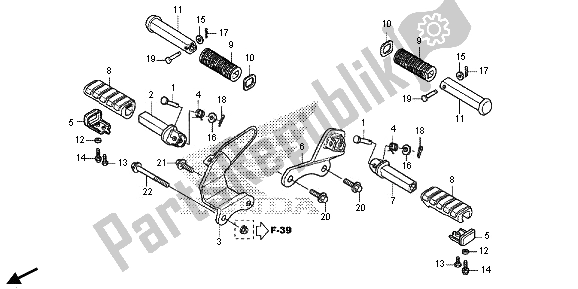 All parts for the Step of the Honda VT 750 CS 2013