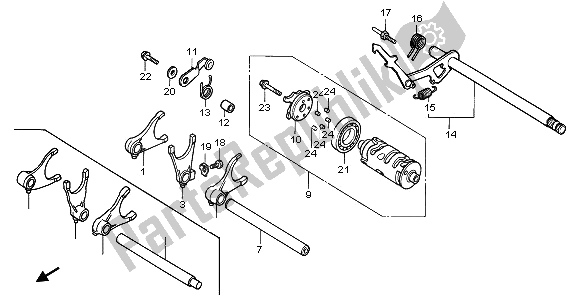 Todas las partes para Tambor De Cambio De Marchas de Honda VT 600C 1995