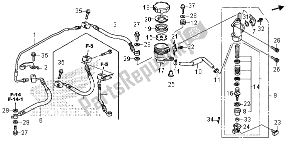 Toutes les pièces pour le Maître-cylindre De Frein Arrière du Honda CB 1000R 2013
