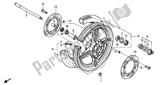 Toutes les pièces pour le Roue Avant du Honda CB 450S 1988