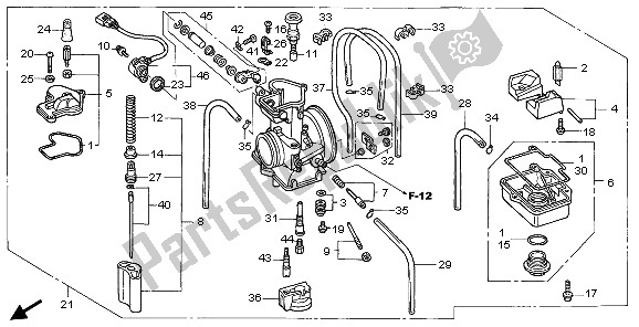 Tutte le parti per il Carburatore del Honda CR 250R 2006