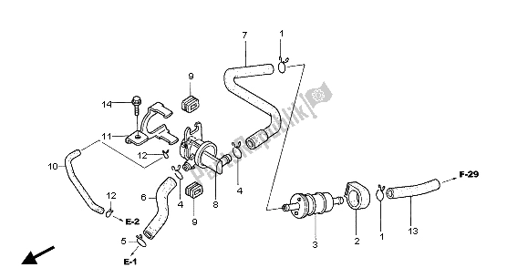 Alle onderdelen voor de Regelklep Voor Luchtinjectie van de Honda CBR 125 RS 2005