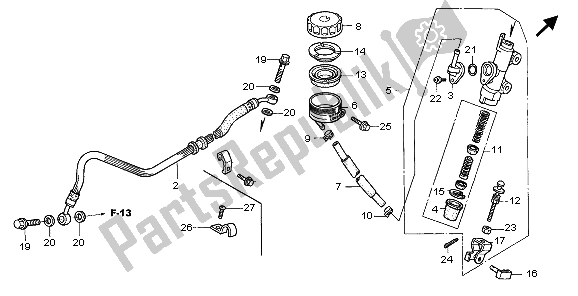 Tutte le parti per il Rr. Pompa Freno del Honda VTR 1000 SP 2006