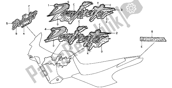 All parts for the Mark of the Honda NX 650 1992