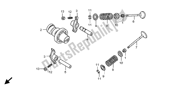 All parts for the Camshaft & Valve of the Honda SH 125 2009