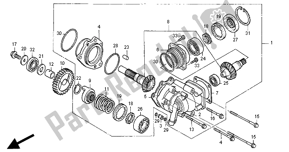 Tutte le parti per il Scatola Ingranaggi Laterale del Honda NT 650V 2000