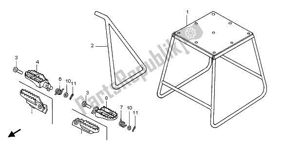 All parts for the Stand & Step of the Honda CR 500R 1997