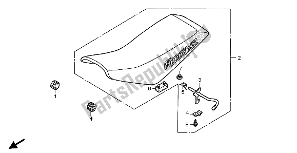 Todas as partes de Assento do Honda TRX 250 EX Sporttrax 2001